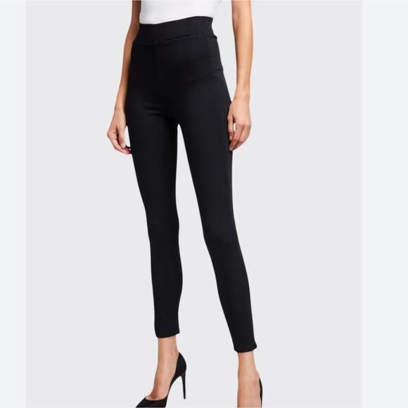 NEW L'agence Rochelle Noir Black High Rise Knit Pull-On Legging Jean - Picture 1 of 8